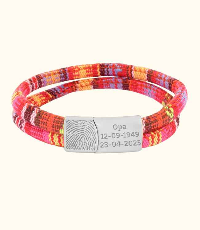 Vingerafdruk Koord Armband Ibiza draag een stukje van je dierbare dichtbij