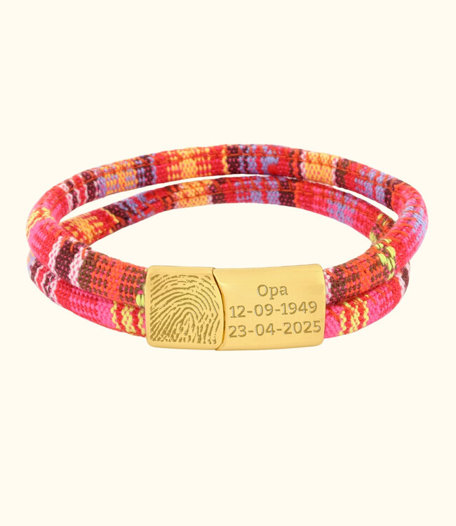 Vingerafdruk Koord Armband Ibiza draag een stukje van je dierbare dichtbij