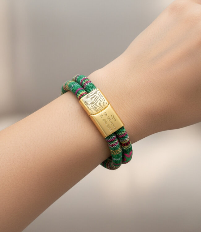 Vingerafdruk Koord Armband Ibiza draag een stukje van je dierbare dichtbij