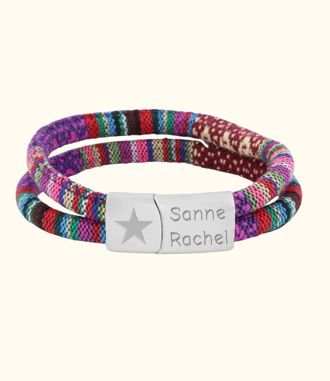 Naam Koord Armband Ibiza draag jouw naam of die van een geliefde met trots