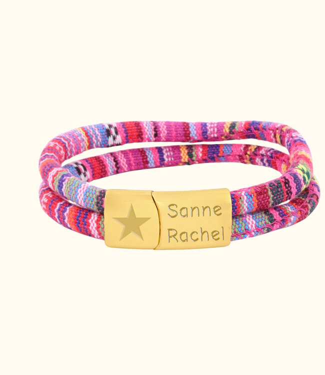 Naam Koord Armband Ibiza draag jouw naam of die van een geliefde met trots