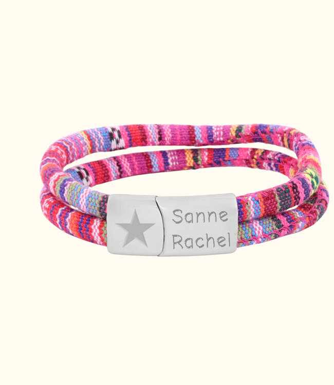 Naam Koord Armband Ibiza draag jouw naam of die van een geliefde met trots