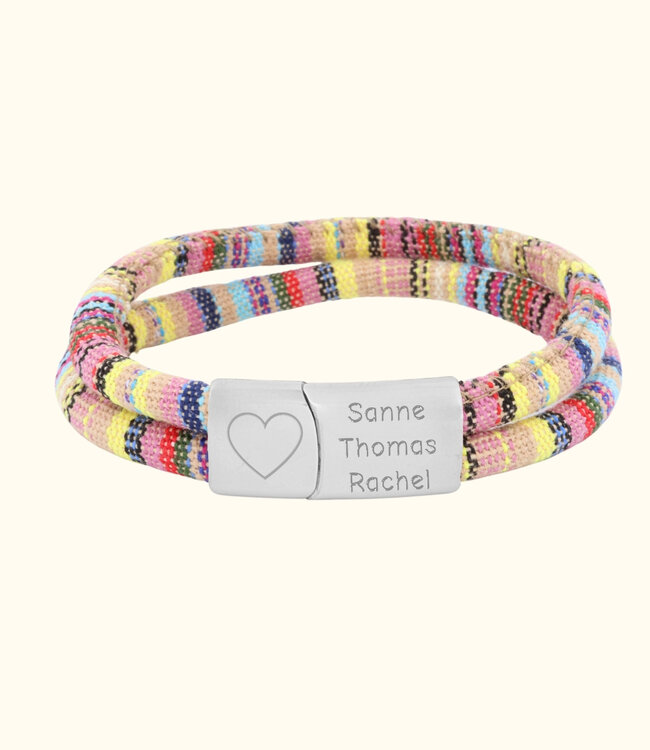 Naam Koord Armband Ibiza draag jouw naam of die van een geliefde met trots