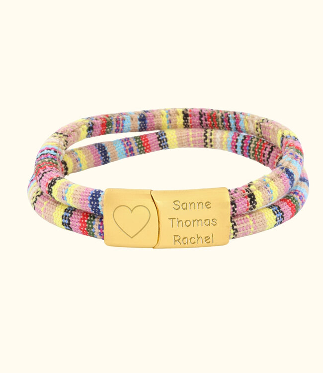 Naam Koord Armband Ibiza draag jouw naam of die van een geliefde met trots