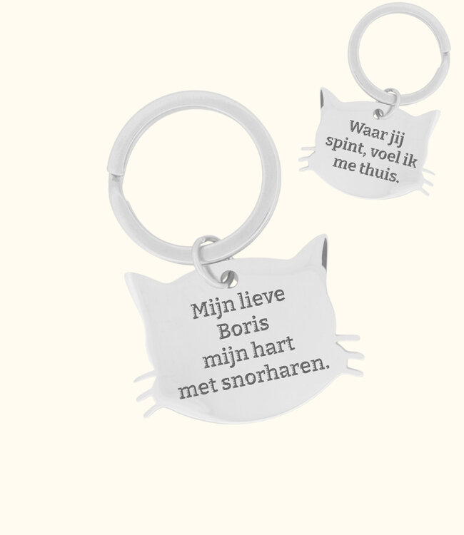 Poezen Sleutelhanger persoonlijk accessoire vol liefde voor katten