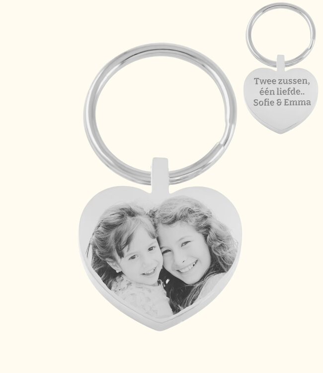 Luxe Hart Sleutelhanger Met Foto draag liefde en herinnering altijd bij je