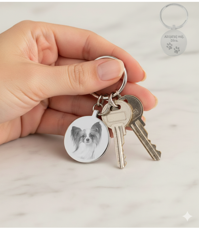 Luxe Ronde Sleutelhanger Met Foto draag je dierbare herinneringen altijd bij je