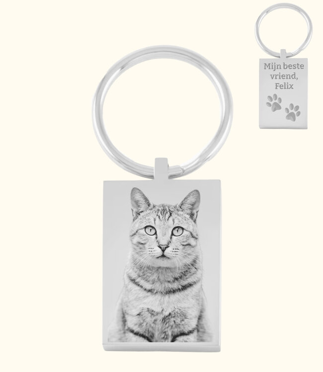 Luxe Rechthoekige Sleutelhanger Met Foto vereeuwig jouw mooiste momenten in stijl