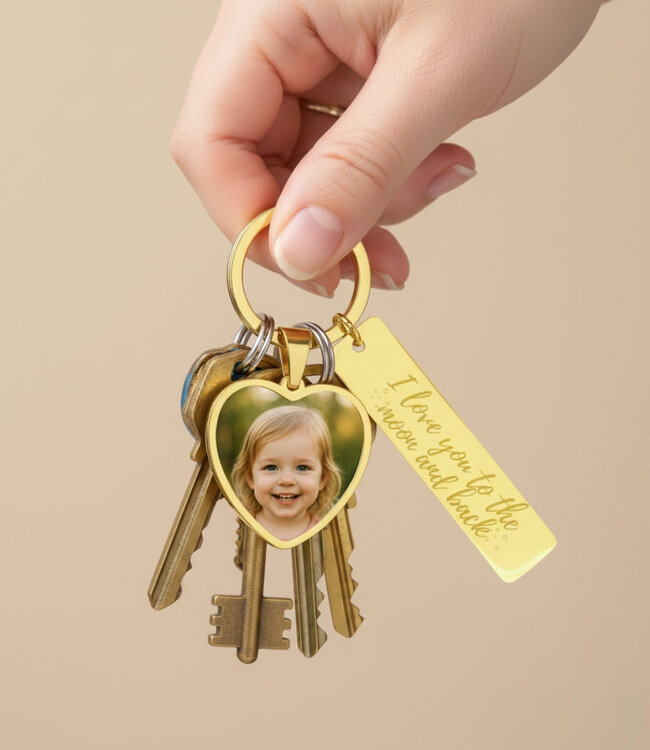 I Love You To The Moon and Back Sleutelhanger draag de liefde overal met je mee
