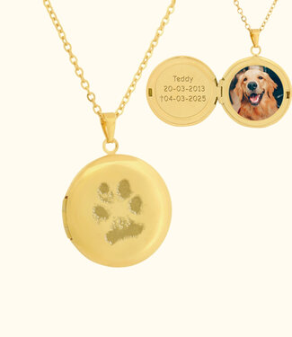 Briansa Medaillon met foto en pootafdruk