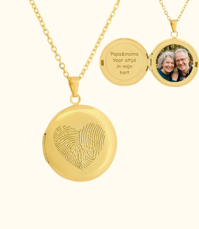 Medaillon met vingerafdruk persoonlijk sieraad met foto en betekenis