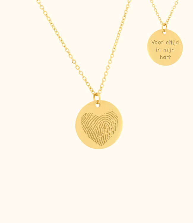 Ketting met 2 vingerafdrukken ook mogelijk met 1 vingerafdruk.