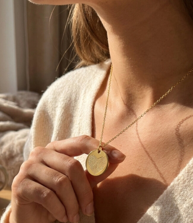 Ketting met 2 vingerafdrukken ook mogelijk met 1 vingerafdruk.