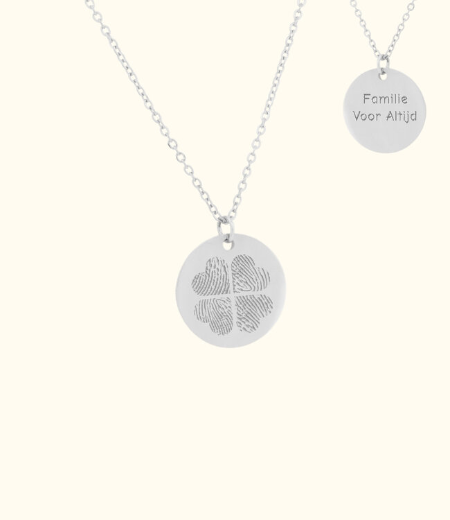 Ketting met 4 vingerafdrukken ook mogelijk met 3 vingerafdruk.