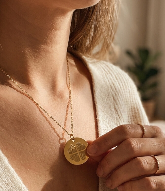 Ketting met 4 vingerafdrukken ook mogelijk met 3 vingerafdruk.