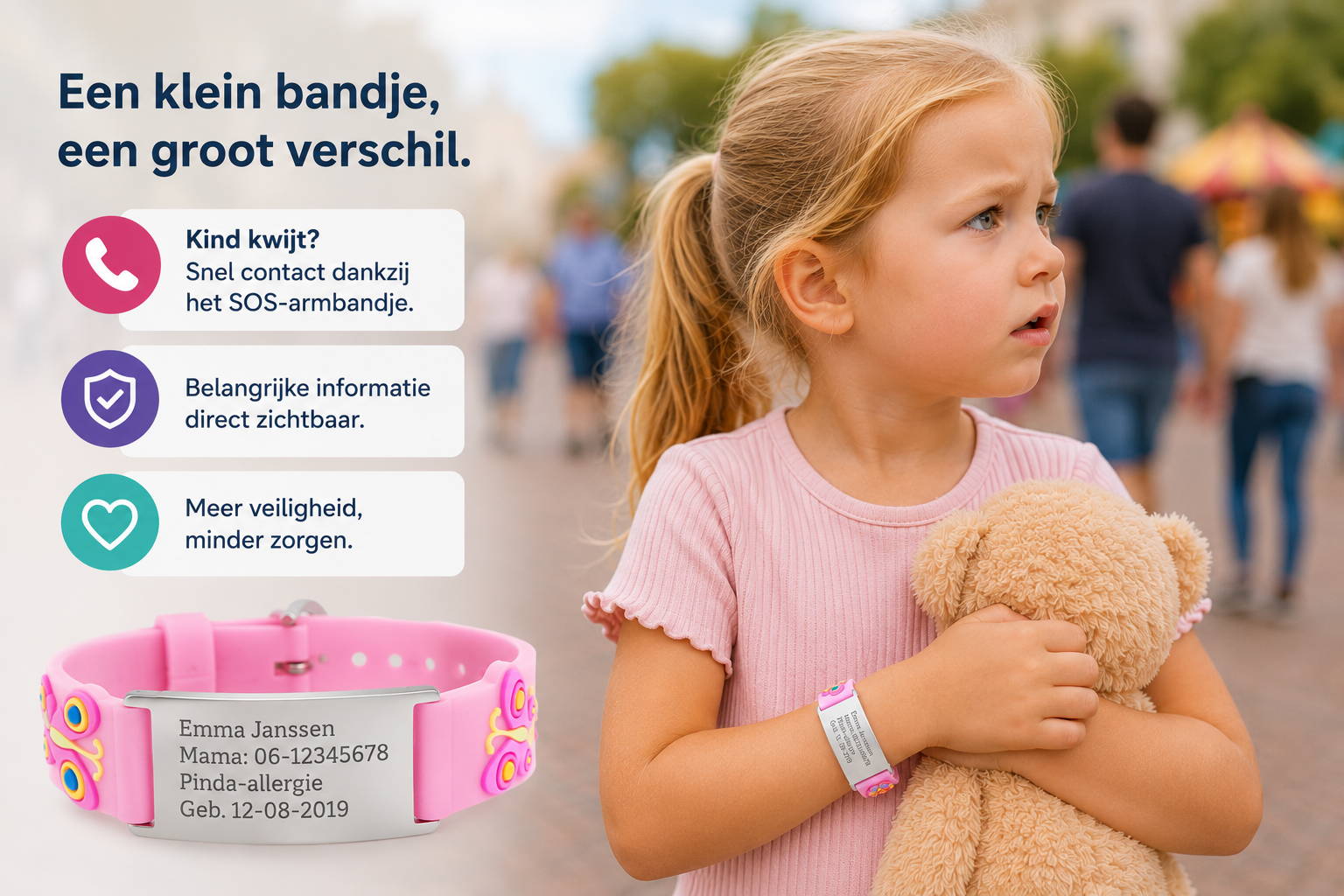 Wat zet je op een SOS-armbandje voor je kind? 