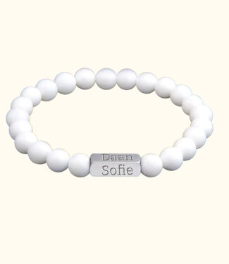 Briansa Witte agaat namen armband