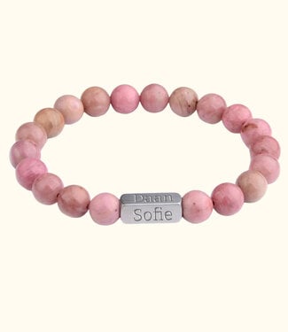 Briansa Roze Rhodoniet namen armband