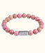 Kralen Armband Met Namen Roze Rhodoniet - Voor Dames En Mannen