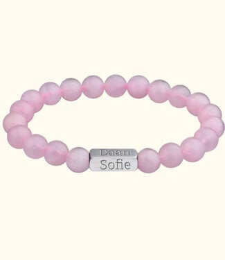 Briansa Rozenkwarts namen armband