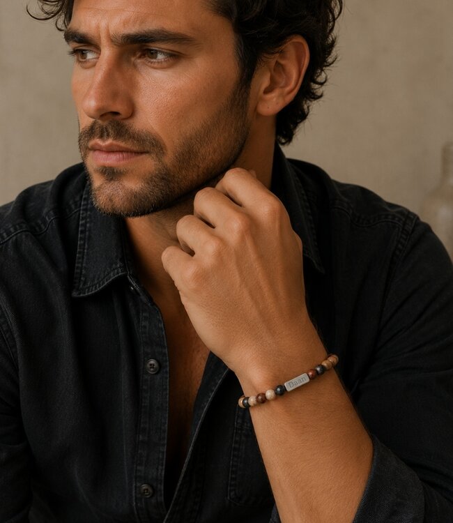 Kralen Armband Met Namen Picasso Jaspis - Voor Dames En Mannen