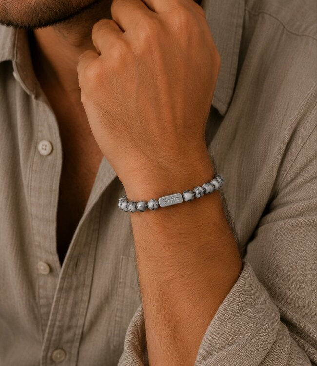 Kralen Armband Met Namen Map Stone Jaspis  - Voor Dames En Mannen