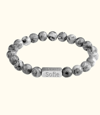 Briansa Map Stone Jaspis namen armband