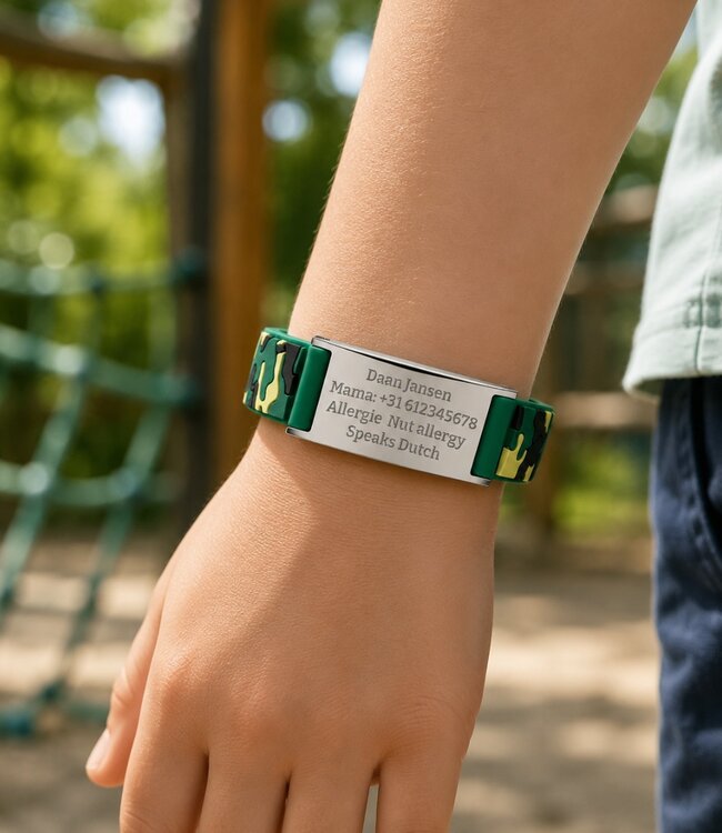 SOS Bandje Camouflage - Voor Kinderen
