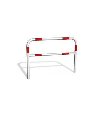 Ri-Traffic Barrera peatonal de acero rojo y blanco Ø48 mm