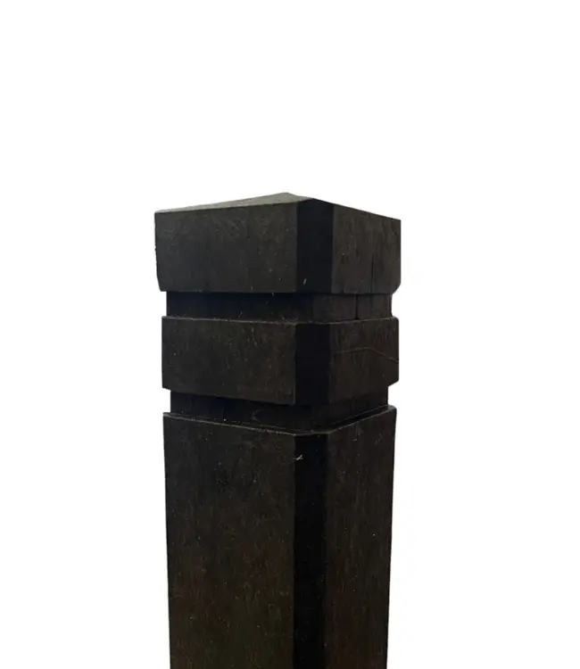 Ri-Traffic Diamond head bollard BLACK with reflector strips