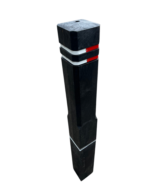 Ri-Traffic Diamantkoppaal ZWART kunststof met reflectiebandjes afneembaar