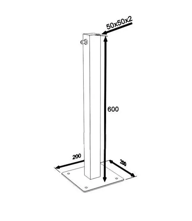 Ri-Traffic Barrier post folding steel white / red