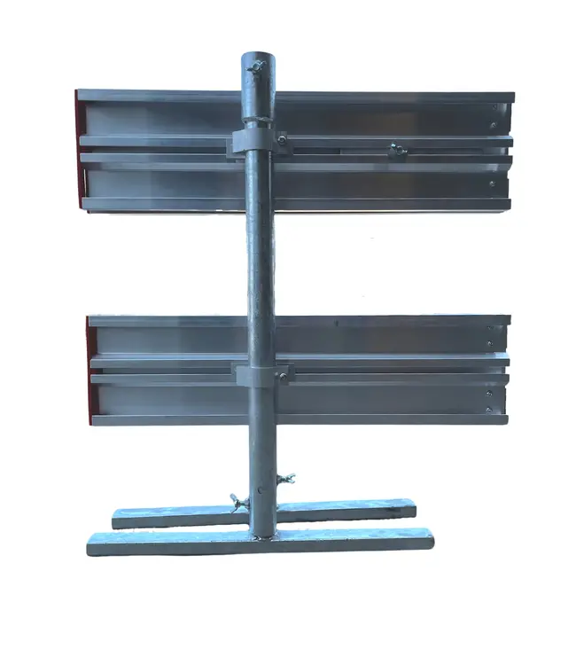 Ri-Traffic Barrera plegable de aluminio de 150 cm con señalización reflectante a una cara