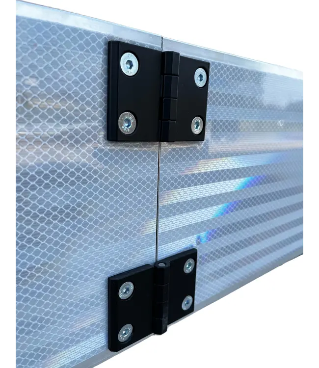 Ri-Traffic Barrera plegable de aluminio de 150 cm con señalización reflectante a doble cara