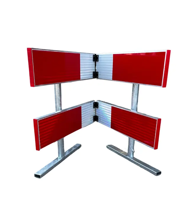 Ri-Traffic Barrera plegable de aluminio de 150 cm con señalización reflectante a doble cara