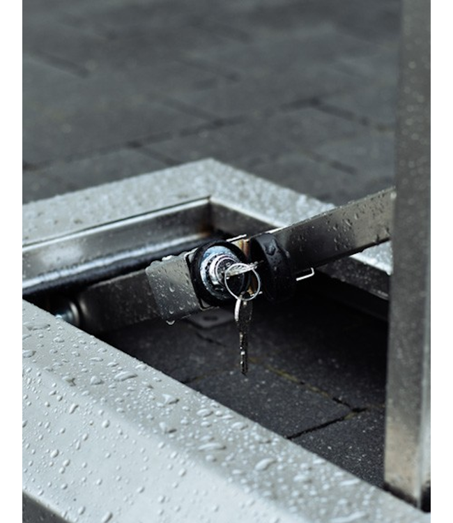 Ri-Traffic Bolardo abatible extrarresistente de acero inoxidable (inox)