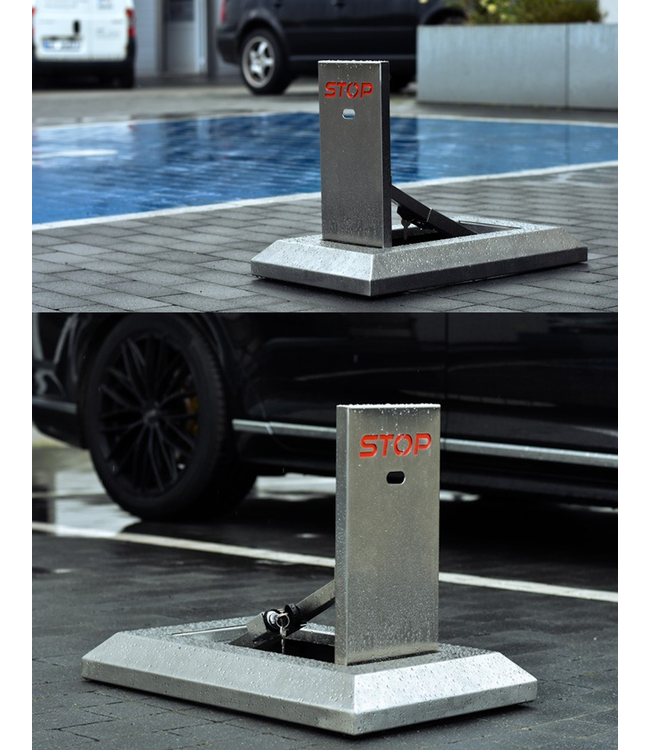 Ri-Traffic Bolardo abatible extrarresistente de acero inoxidable (inox)