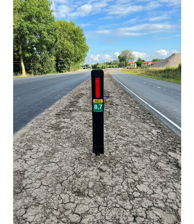 Ri-Traffic Delineator post black with 2 reflectors