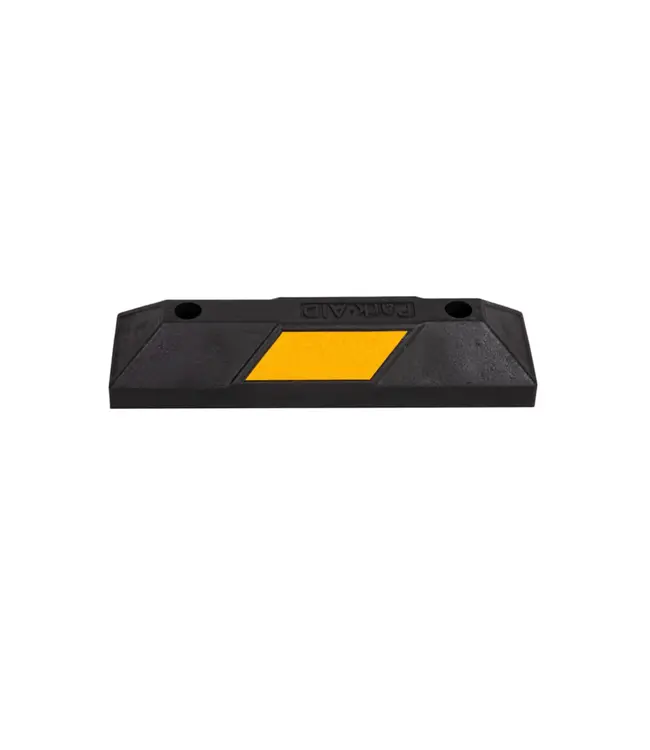 Ri-Traffic Separador de aparcamiento de caucho de 55 cm con reflectores amarillos