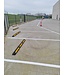 Ri-Traffic Separador de aparcamiento de caucho de 176 cm con reflectores amarillos