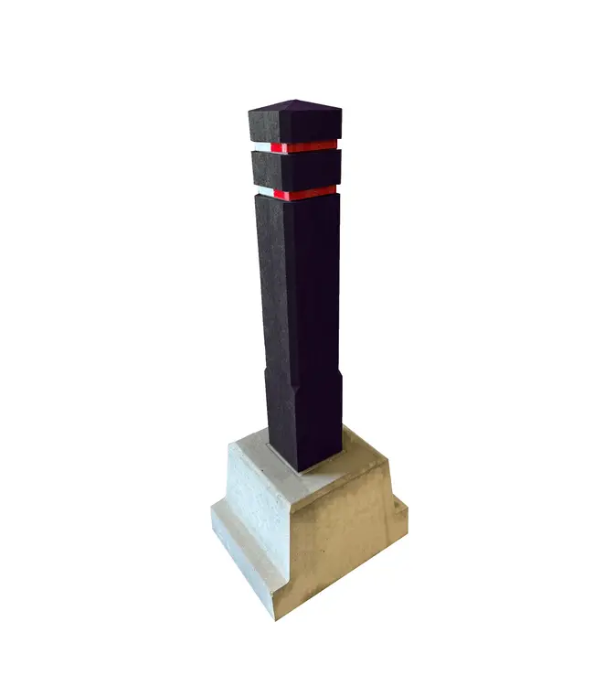 Ri-Traffic Abnehmbare Diamant Absperrpfosten schwarz