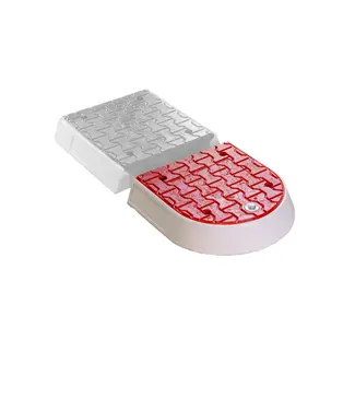 Ri-Traffic Îlot de circulation modulaire pièce d'extrémité - Rouge