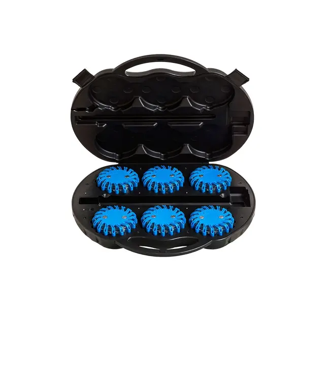 MEGAFLARE Blue LED flashing lights (set of 6 + case)