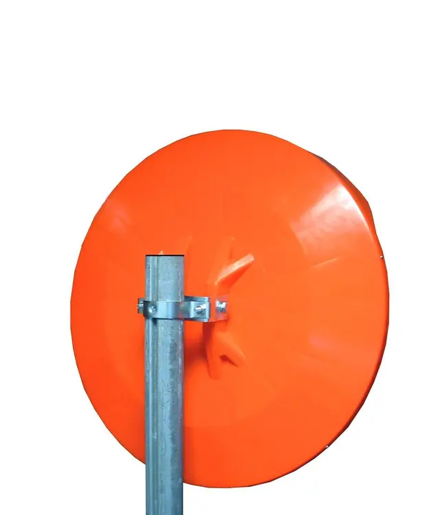 Ri-Traffic Miroir de sécurité convexe avec visière - orange - diamètre 50 cm