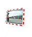 Ri-Traffic Espejo de tráfico rectangular blanco/rojo 80 x 60 cm