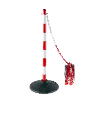 Ri-Traffic Poste para cadena de plástico con base maciza rojo/blanco
