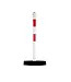 Ri-Traffic Poste metálico para cadena rojo/blanco con base de 7 kg