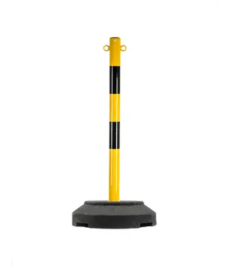 Ri-Traffic Poste metálico para cadena amarillo/negro con base de 15 kg