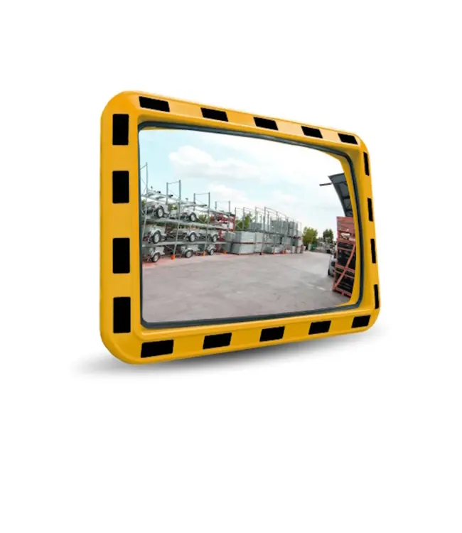 Ri-Traffic Miroir de sécurité rectangulaire, noir / jaune, 80 x 60 cm