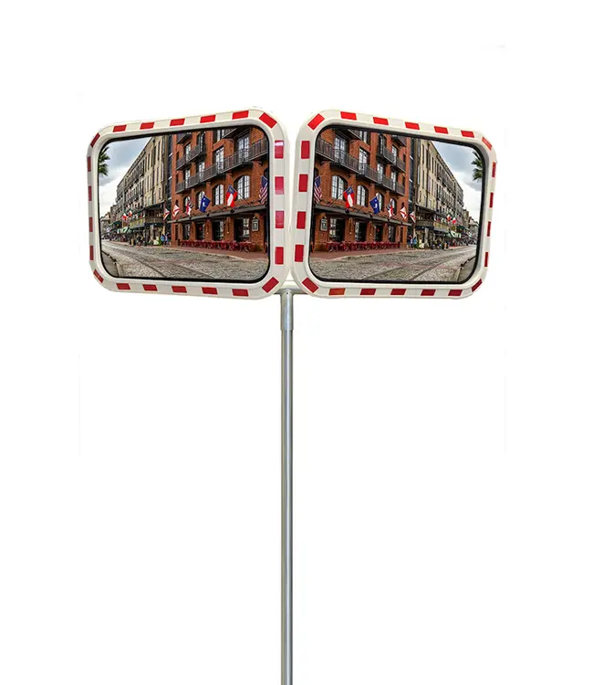 Ri-Traffic Soporte de montaje galvanizado para instalar 2 espejos de tráfico en un poste de 48 mm